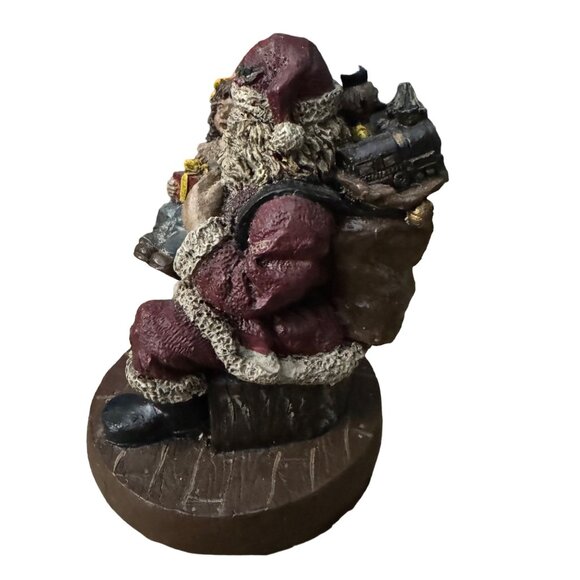 Santa & Little Girl Hand Carved Wooden Figurine Rustic Country - Picture 5 of 6